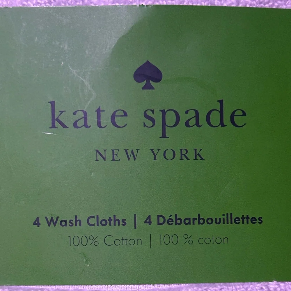 Kate Spade Light Gray Wash Cloths Set NWTS